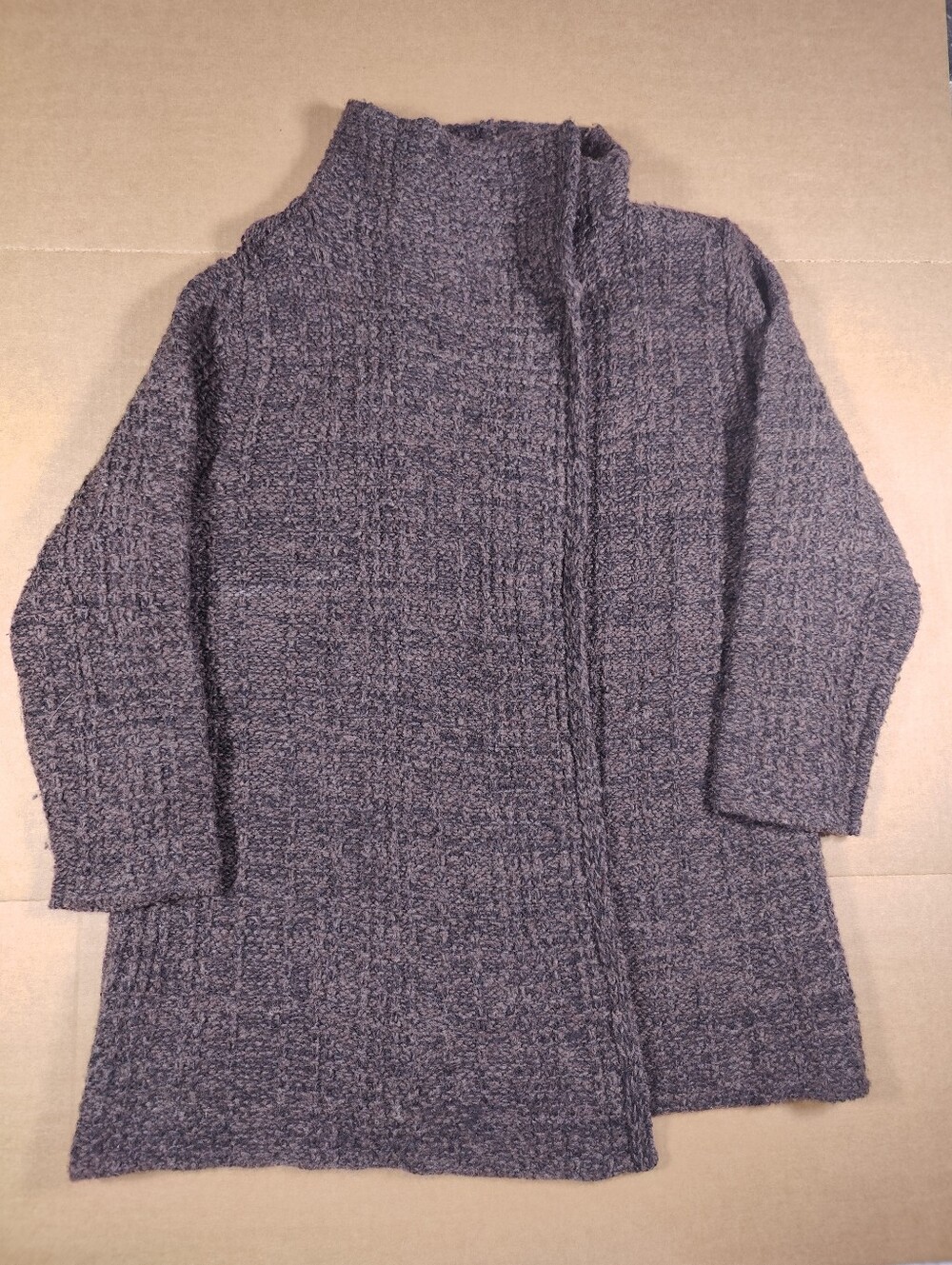 Eileen Fisher Women Brown Alpaca Wool Knit Oversized Overcoat Size ~M/L